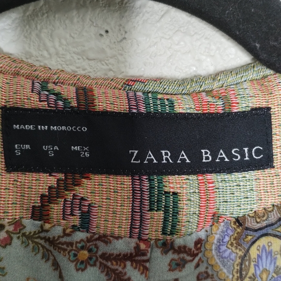 Zara Linen Blend Embroidered Boho Southwestern Long Jacket Women's Size Small
